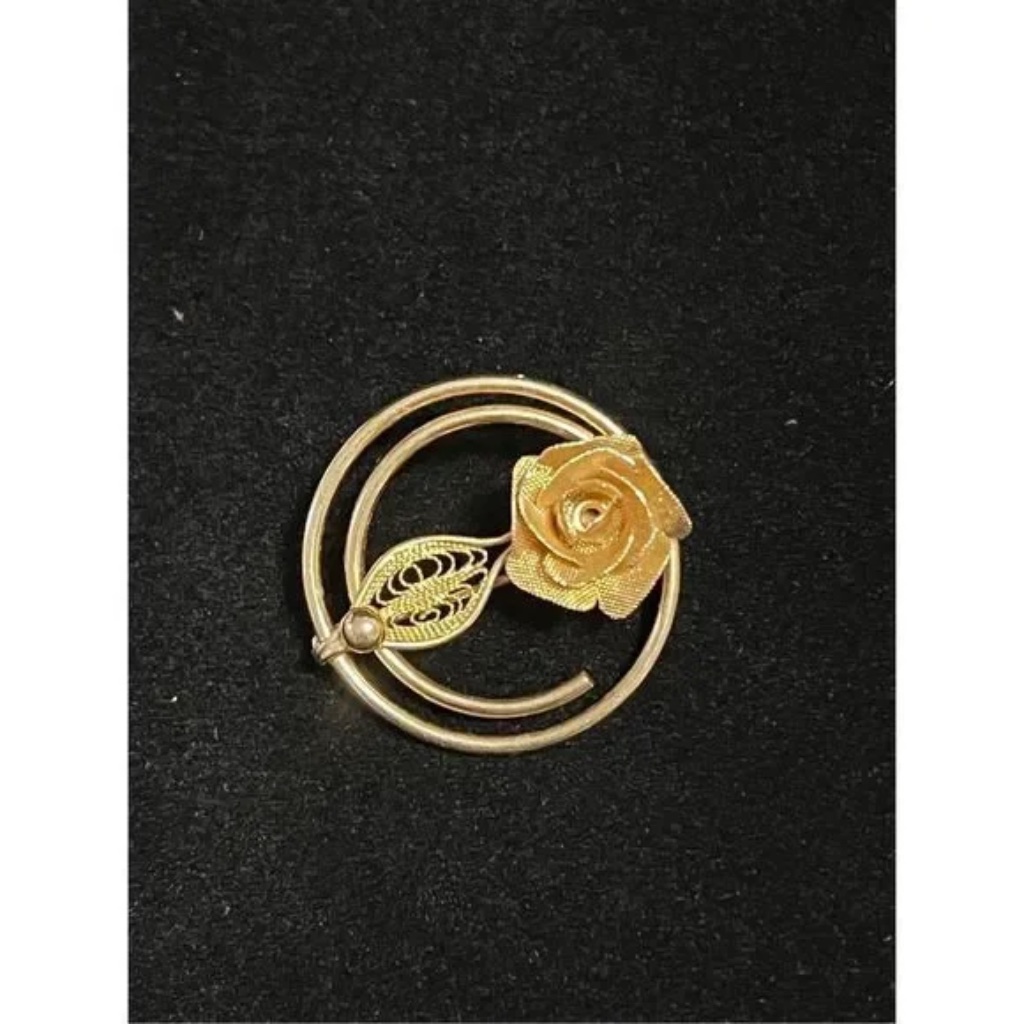Elegant Vintage Brooch Collection Sarah Coventry Rose, Faux Pearl Floral, Diam